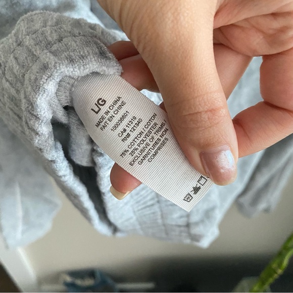 GARAGE Gray Velour Stripe Crop Hoodie - Picture 7 of 8